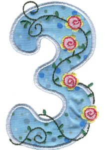 Funky Applique Numbers 3