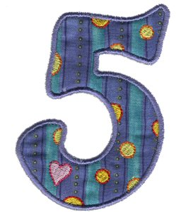Funky Applique Numbers 5