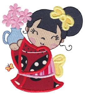 Kokeshi Dolls Applique 1