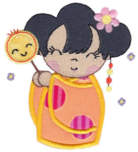 Kokeshi Dolls Applique 12