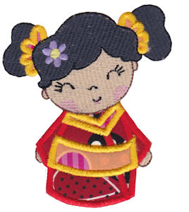 Kokeshi Dolls Applique 4