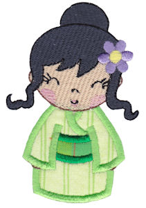 Kokeshi Dolls Applique 5