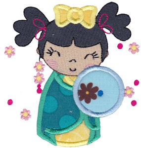 Kokeshi Dolls Applique 6