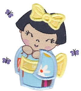 Kokeshi Dolls Applique 7