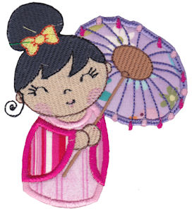 Kokeshi Dolls Applique 8