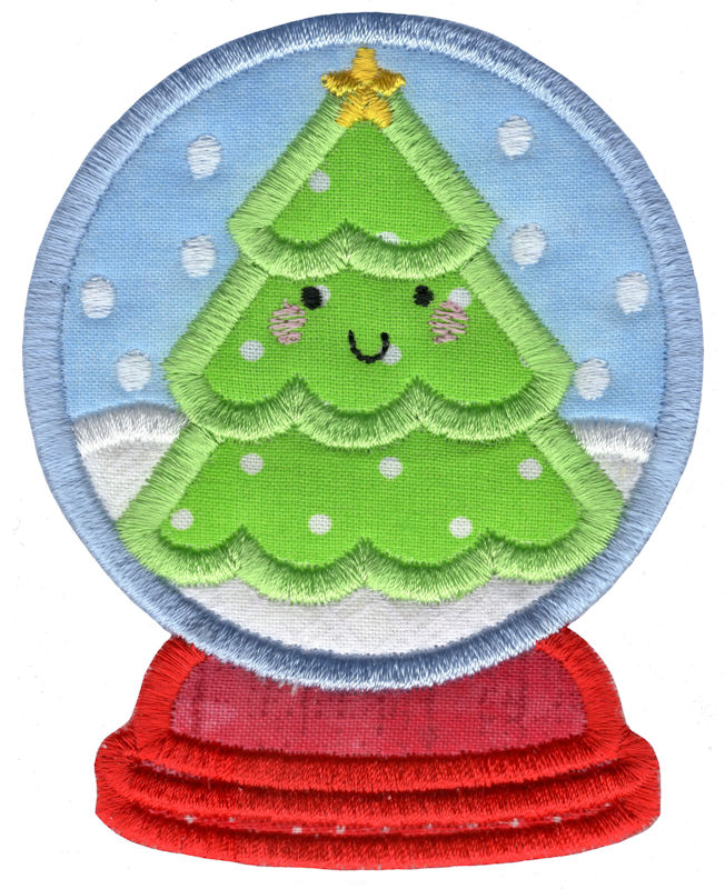 Applique Christmas Snow Globe