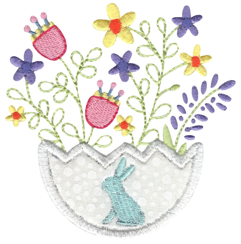 Applique Floral Cracked Egg