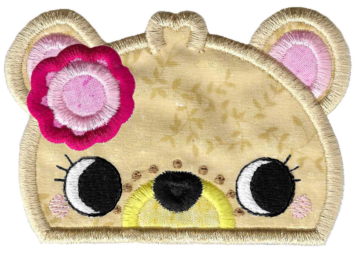Girl Puppy Applique Animal Topper