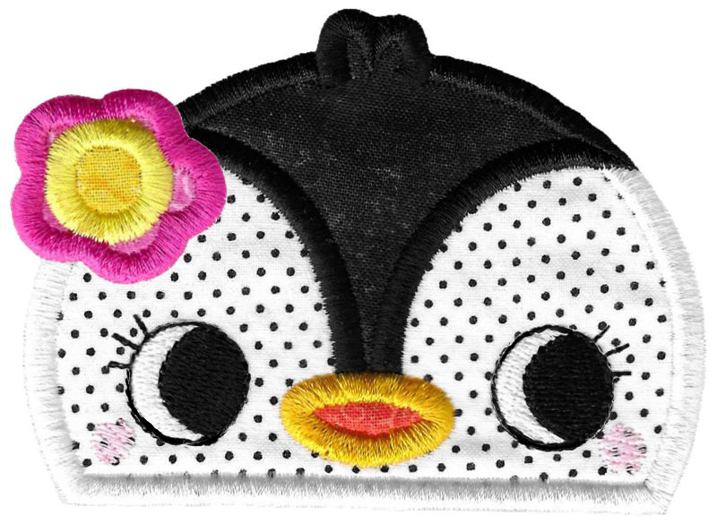 Girl Penguin Applique Animal Topper