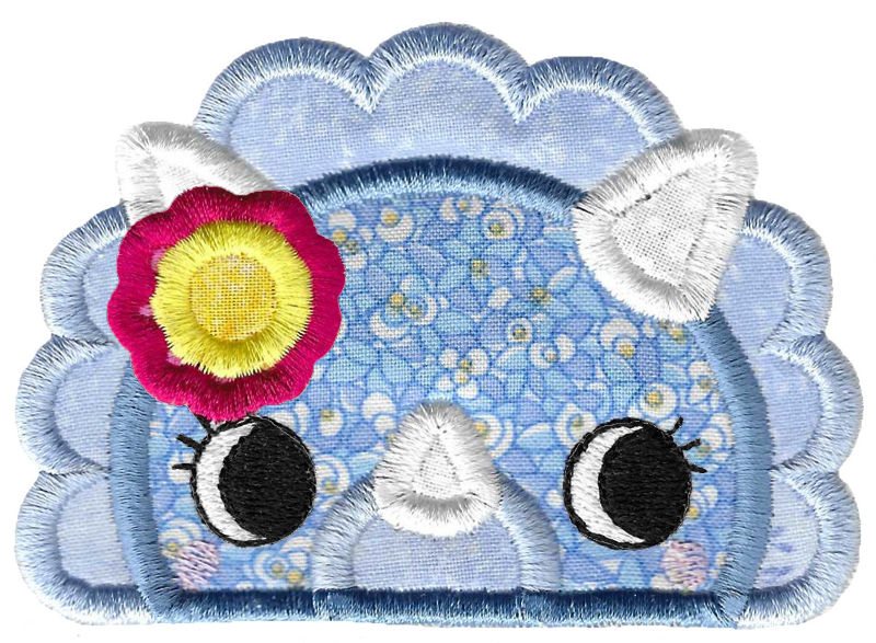 Girl Rhinoceros Applique Animal Topper