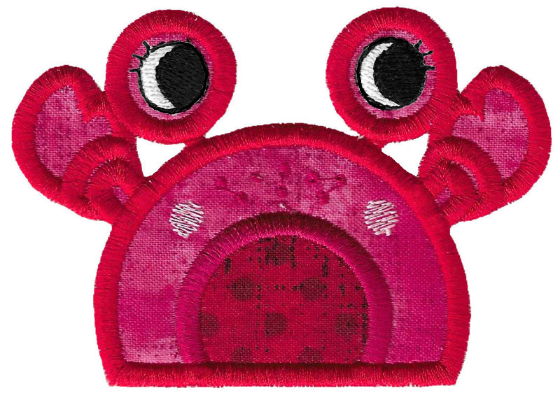 Girl Crab Applique Animal Topper