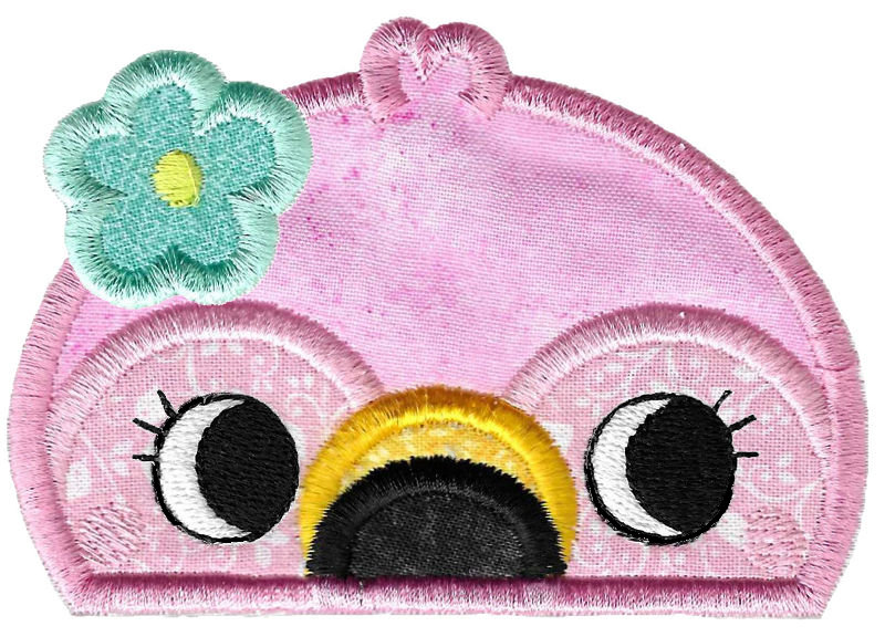 Girl Flamingo Applique Animal Topper