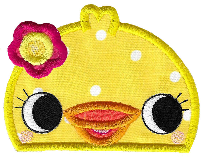 Girl Duck Applique Animal Topper