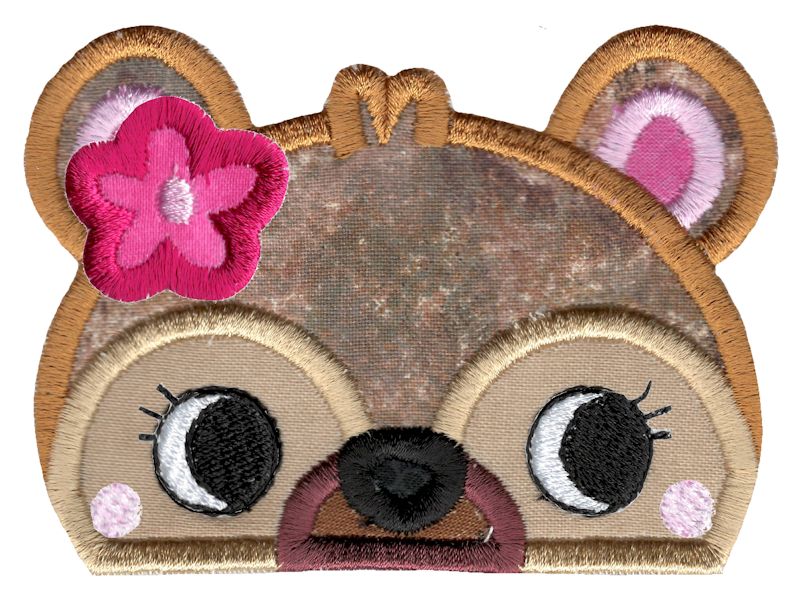 Girl Bear Animal Topper Applique