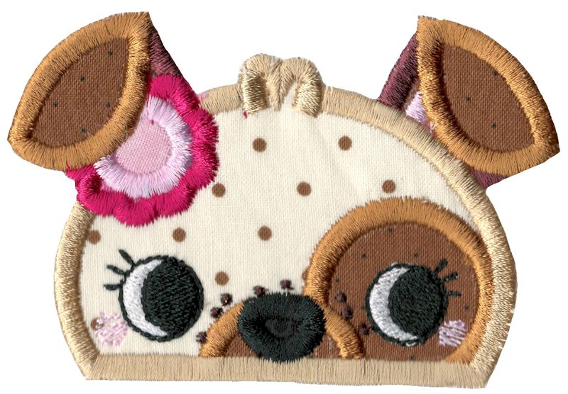 Girl Dog Animal Topper Applique