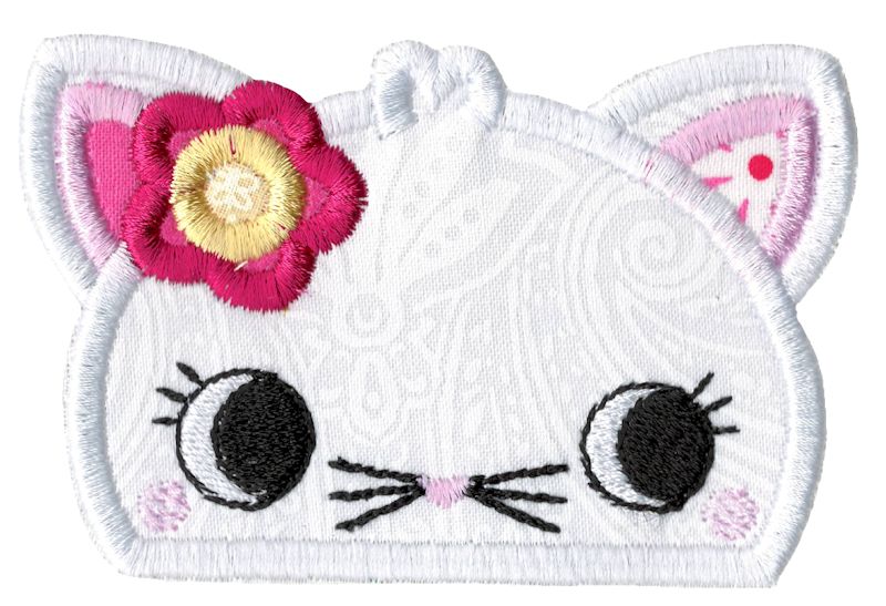 Girl Cat Animal Topper Applique