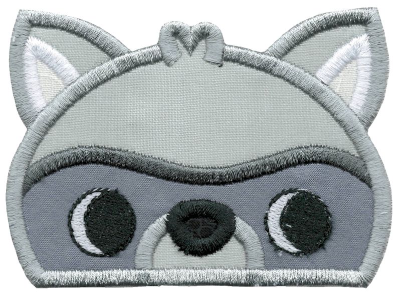 Boy Racoon Animal Topper Applique