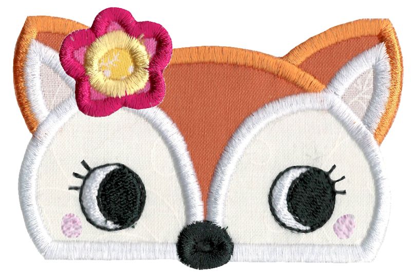 Girl Fox Animal Topper Applique