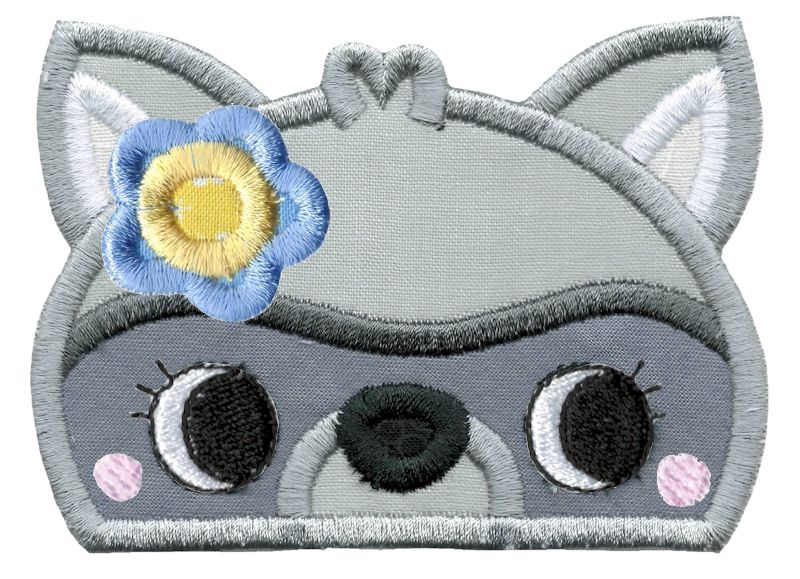 Girl Racoon Animal Topper Applique