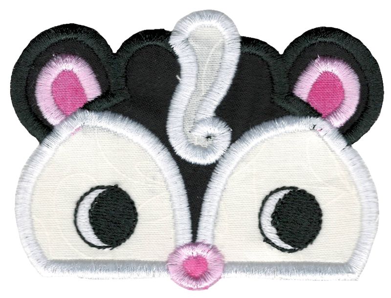 Boy Skunk Animal Topper Applique