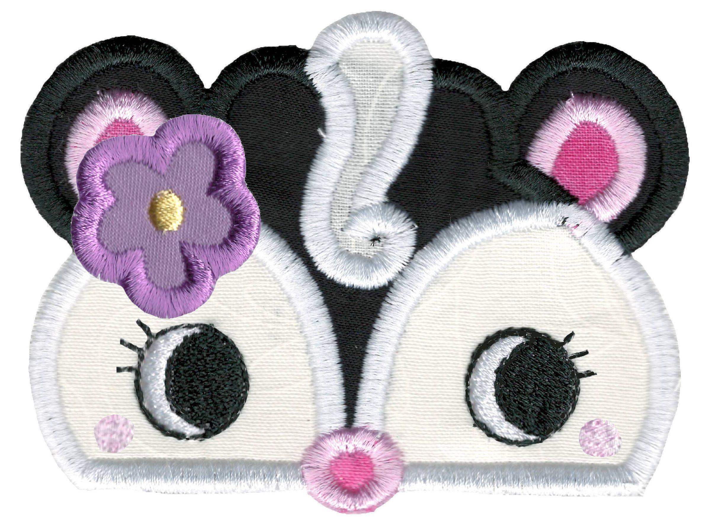 Girl Skunk Animal Topper Applique
