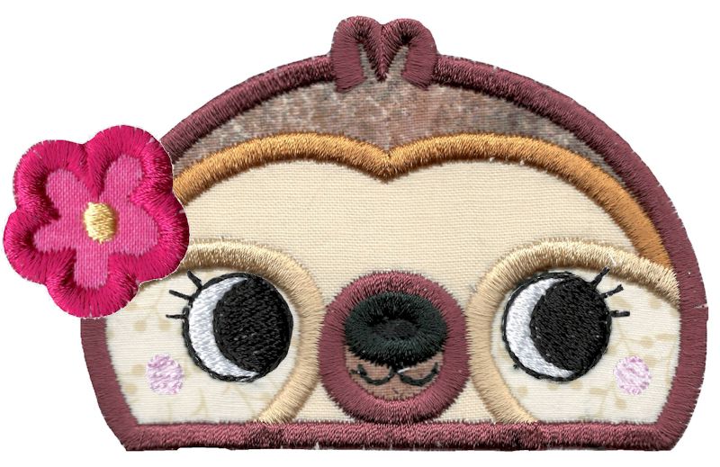 Girl Sloth Animal Topper Applique