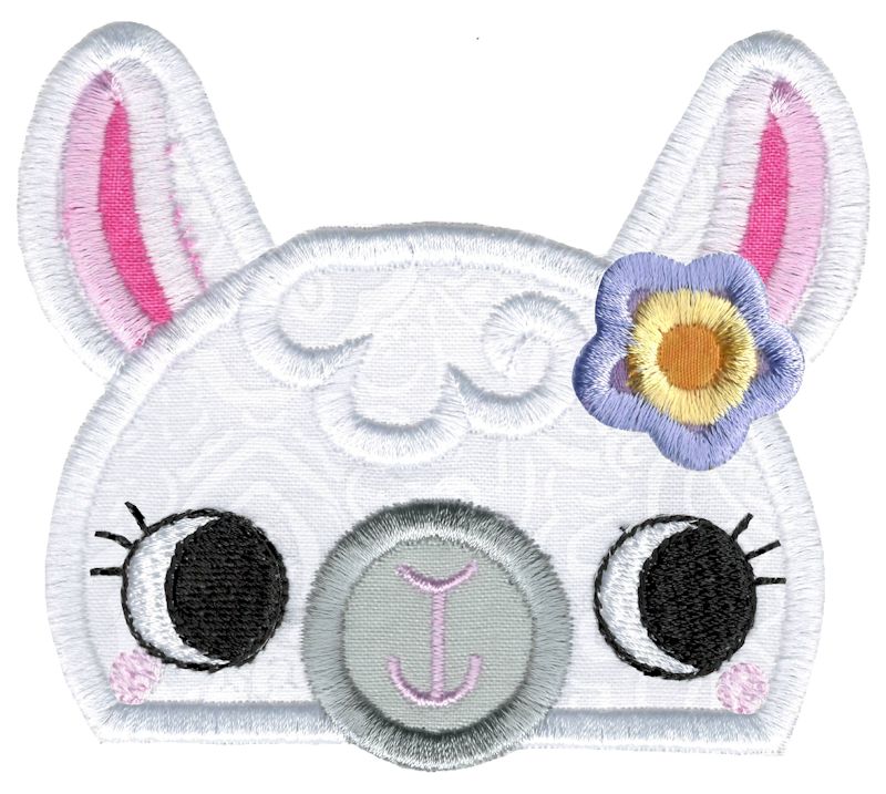 Girl Llama Animal Topper Applique