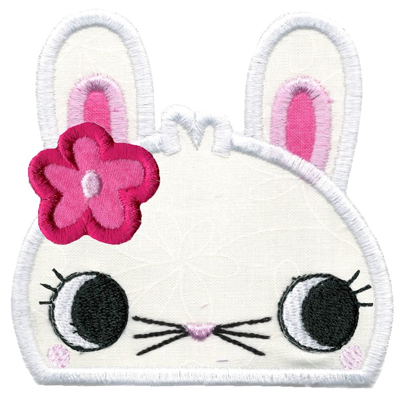 Girl Bunny Animal Topper Applique