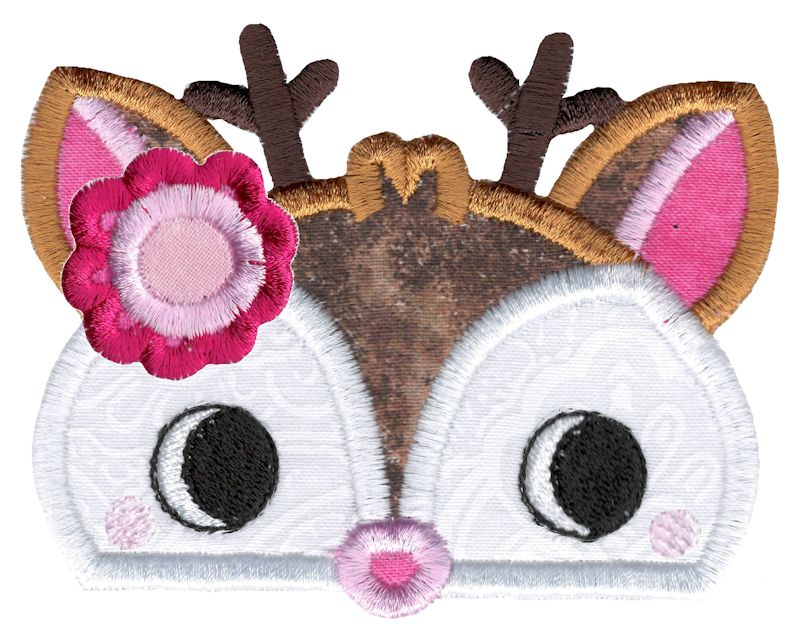 Girl Deer Animal Topper Applique
