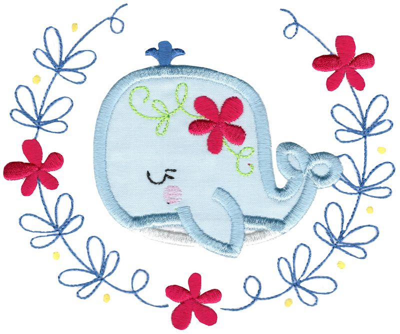 Applique Whale Laurel
