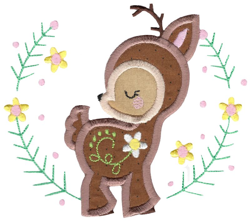 Applique Deer Laurel