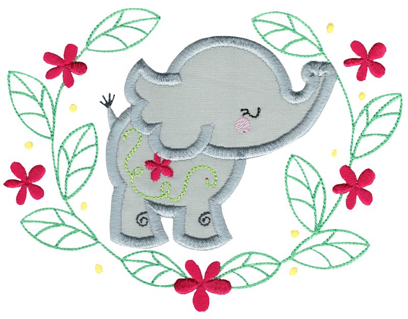 Applique Elephant Laurel