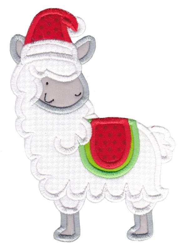 Applique Christmas Llama