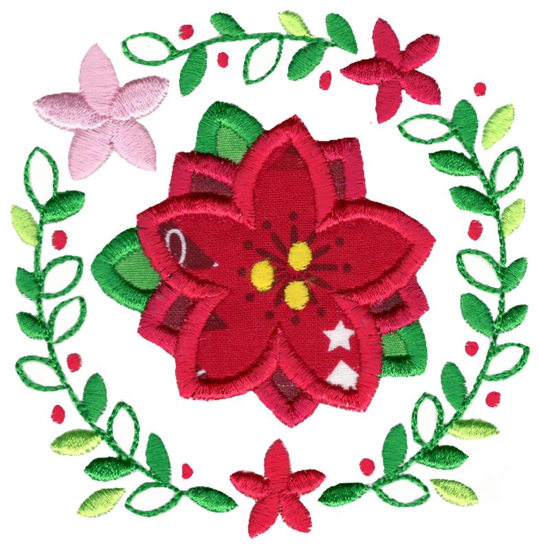 Applique Poinsettia Laurel