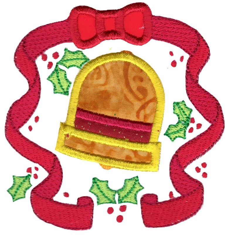 Applique Christmas Bell Laurel
