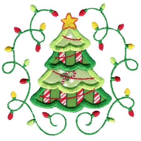 Applique Christmas Tree Laurel