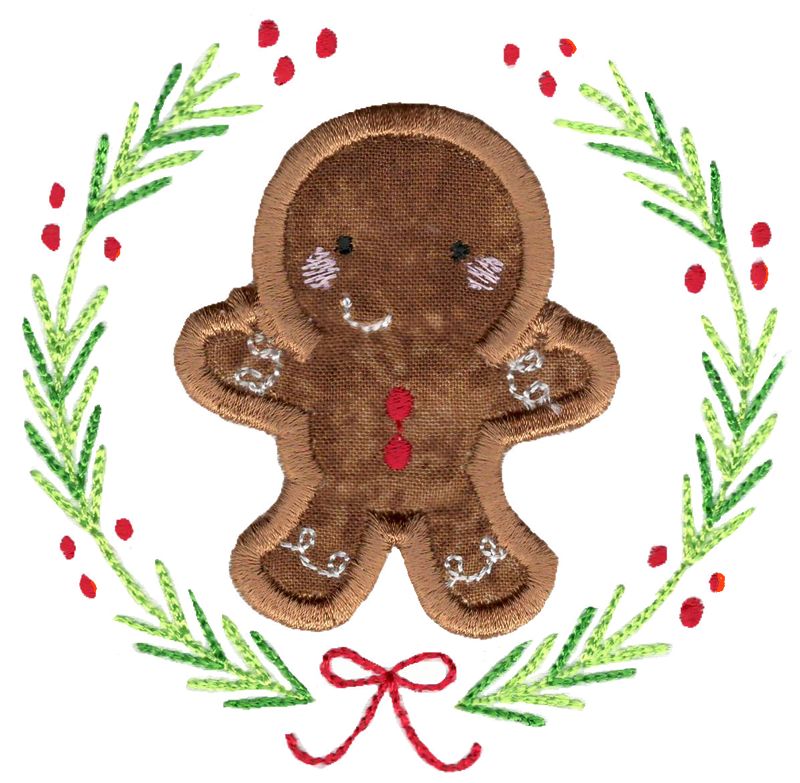 Applique Gingerbread Man Laurel