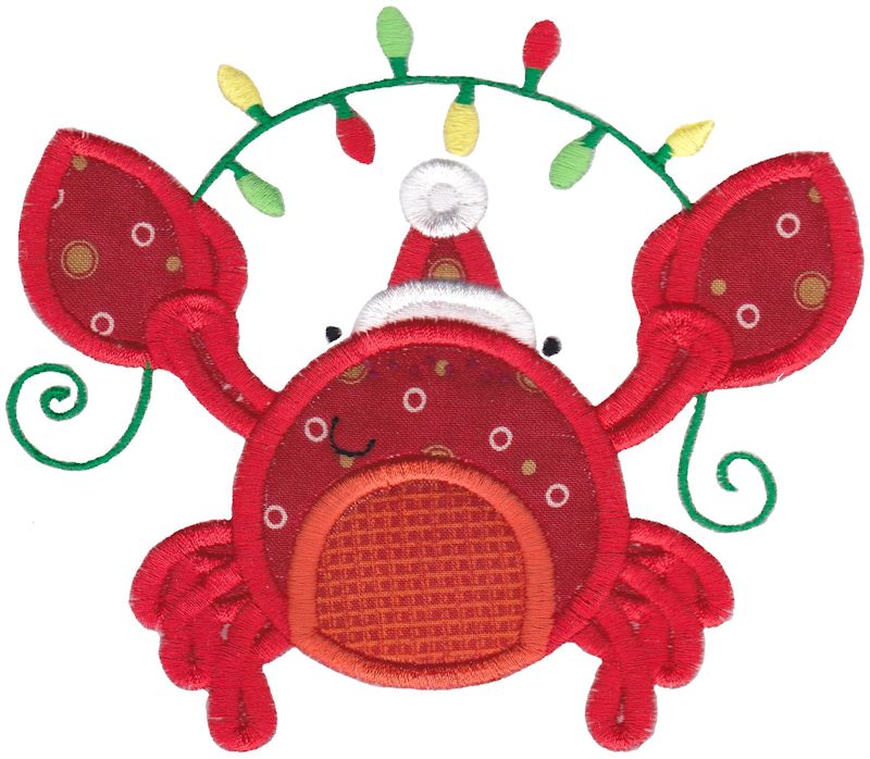 Applique Christmas Crab