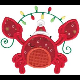 Applique Christmas Crab