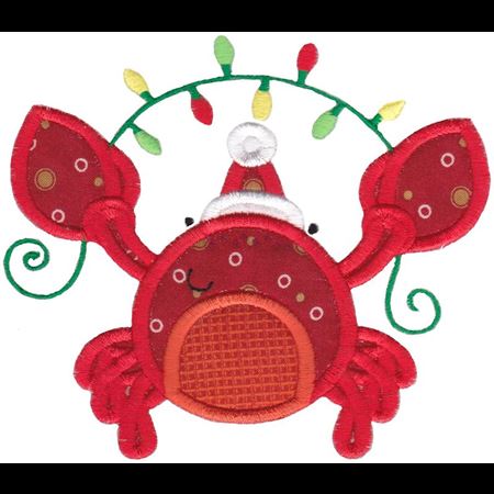 Applique Christmas Crab