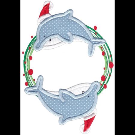 Applique Christmas Dolphins