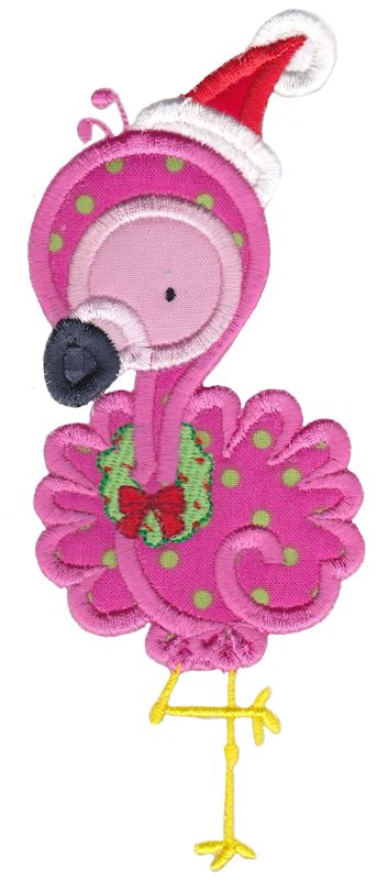 Applique Christmas Flamingo
