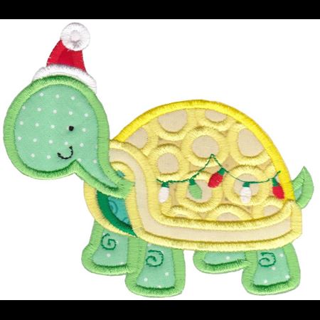 Applique Christmas Turtle