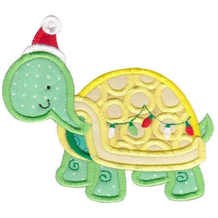 Applique Christmas Turtle