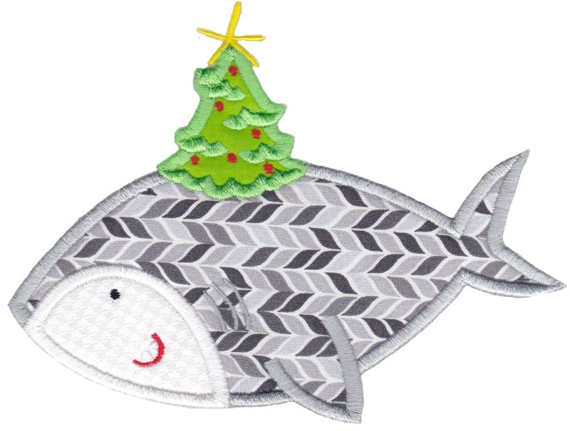 Applique Christmas Shark