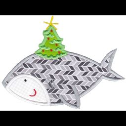 Applique Christmas Shark