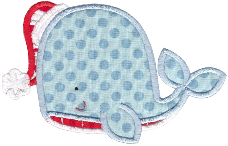 Applique Christmas Whale