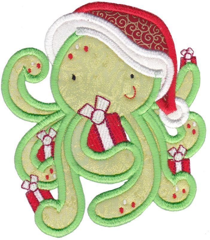 Applique Christmas Octopus