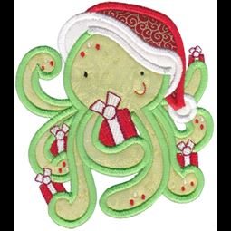 Applique Christmas Octopus