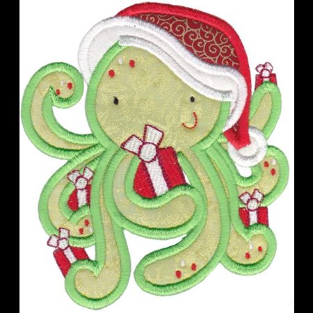 Applique Christmas Octopus